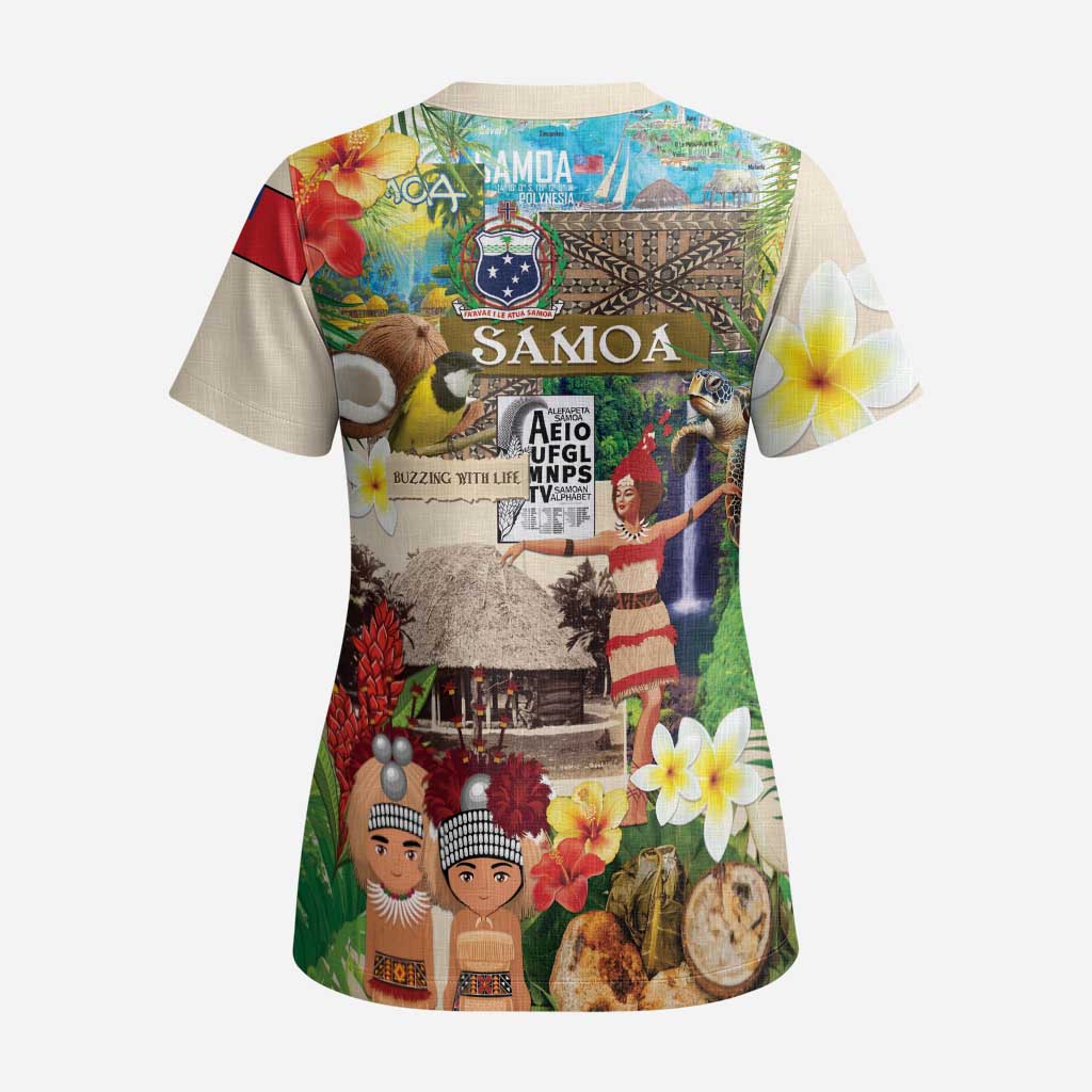 Samoa Culture Scrub Top Embracing The Spirit - Polynesian Pride
