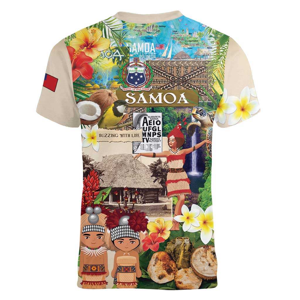 Samoa Culture Women V-Neck T-Shirt Embracing The Spirit