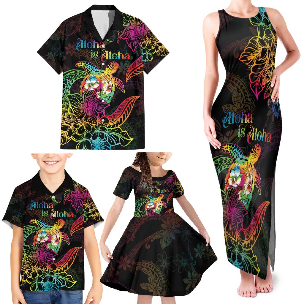 Hawaii Pride Family Matching Tank Maxi Dress and Hawaiian Shirt Aloha Is Aloha