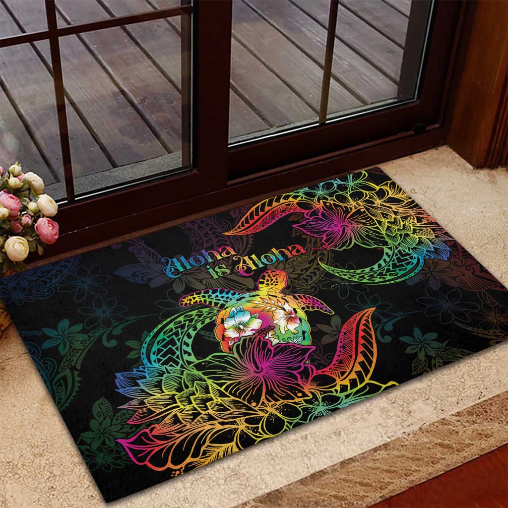 Hawaii Pride Rubber Doormat Aloha Is Aloha