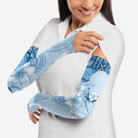 Hawaii Tapa Pattern With Blue Hibiscus Arm Sleeves LT05 - Polynesian Pride