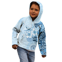 Hawaii Tapa Pattern With Blue Hibiscus Kid Hoodie