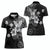 Hawaii Tapa Pattern With Black Hibiscus Women Polo Shirt