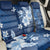 Hawaii Tapa Pattern With Navy Hibiscus Back Car Seat Cover