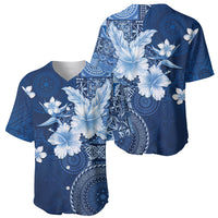 Hawaii Tapa Pattern With Navy Hibiscus Baseball Jersey LT05 - Polynesian Pride