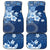 Hawaii Tapa Pattern With Navy Hibiscus Car Mats