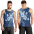 Hawaii Tapa Pattern With Navy Hibiscus Men Tank Top