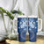 Hawaii Tapa Pattern With Navy Hibiscus Tumbler With Handle