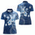 Hawaii Tapa Pattern With Navy Hibiscus Women Polo Shirt