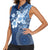 Hawaii Tapa Pattern With Navy Hibiscus Women Sleeveless Polo Shirt