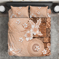 Hawaii Tapa Pattern With Brown Hibiscus Bedding Set