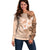 Hawaii Tapa Pattern With Brown Hibiscus Off Shoulder Sweater