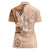 Hawaii Tapa Pattern With Brown Hibiscus Women Polo Shirt