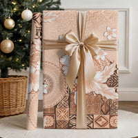 Hawaii Tapa Pattern With Brown Hibiscus Wrapping Paper - Polynesian Pride