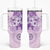 Hawaii Tapa Pattern With Violet Hibiscus Tumbler With Handle