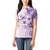 Hawaii Tapa Pattern With Violet Hibiscus Women Polo Shirt