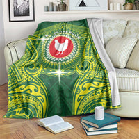 American Samoa Manua Cession Day Blanket Up Up The Moa LT05 Green - Polynesian Pride