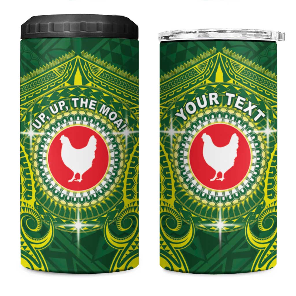 Personalized American Samoa Manua Cession Day 4 in 1 Can Cooler Tumbler Up Up The Moa LT05 One Size: 16 oz Green - Polynesian Pride
