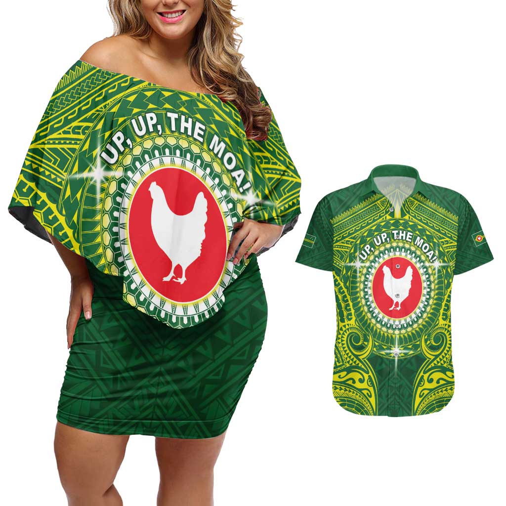 Personalized American Samoa Manua Cession Day Couples Matching Off Shoulder Short Dress and Hawaiian Shirt Up Up The Moa