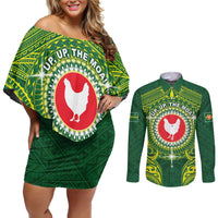 Personalized American Samoa Manua Cession Day Couples Matching Off Shoulder Short Dress and Long Sleeve Button Shirt Up Up The Moa