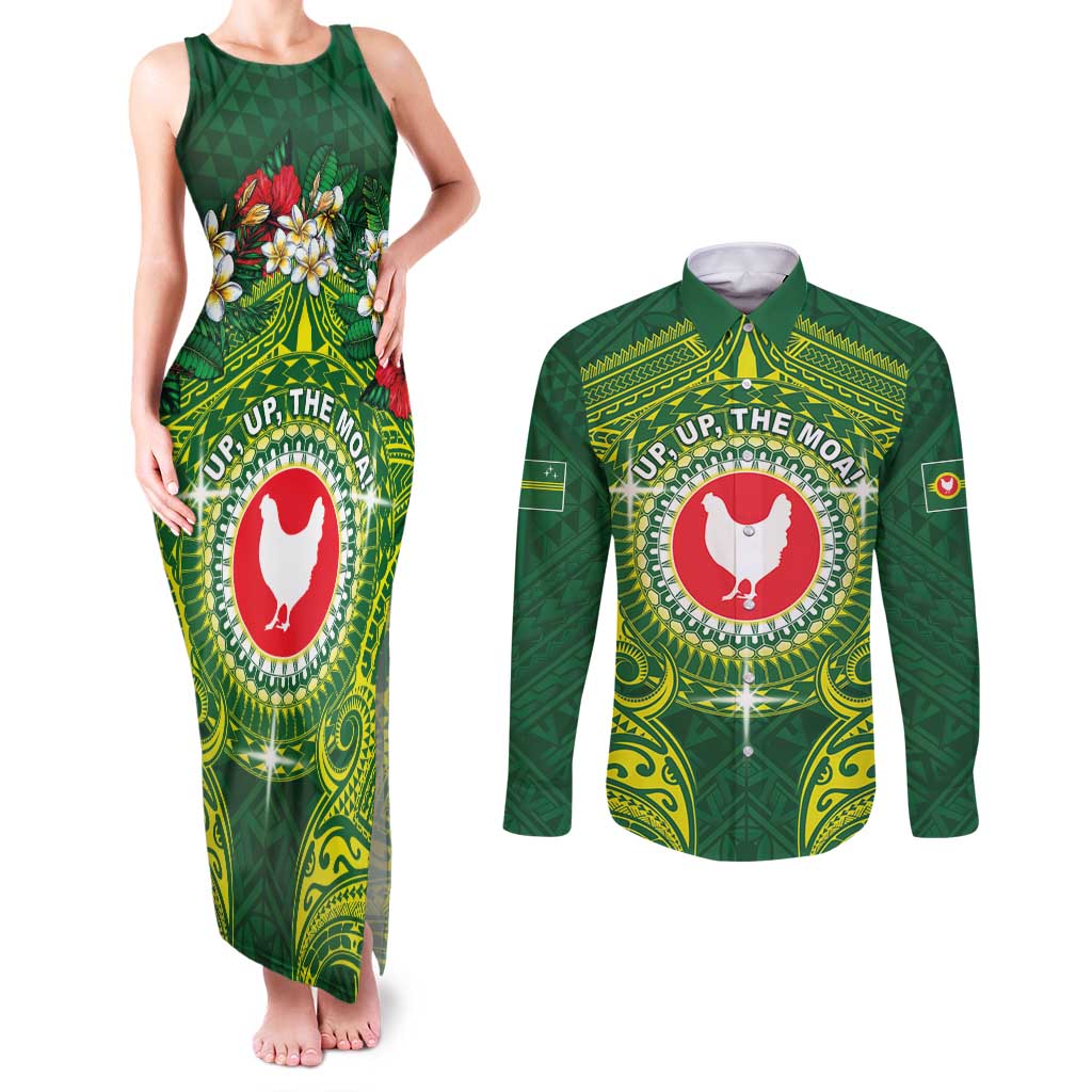 Personalized American Samoa Manua Cession Day Couples Matching Tank Maxi Dress and Long Sleeve Button Shirt Up Up The Moa