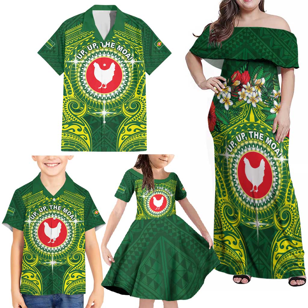 Personalized American Samoa Manua Cession Day Family Matching Off Shoulder Maxi Dress and Hawaiian Shirt Up Up The Moa