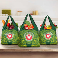 American Samoa Manua Cession Day Grocery Bag Up Up The Moa LT05 3-pack One Size Green - Polynesian Pride
