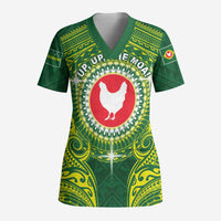Personalized American Samoa Manua Cession Day Scrub Top Up Up The Moa LT05 Adult Green - Polynesian Pride
