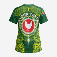 Personalized American Samoa Manua Cession Day Scrub Top Up Up The Moa LT05 - Polynesian Pride