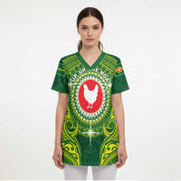 Personalized American Samoa Manua Cession Day Scrub Top Up Up The Moa LT05 - Polynesian Pride