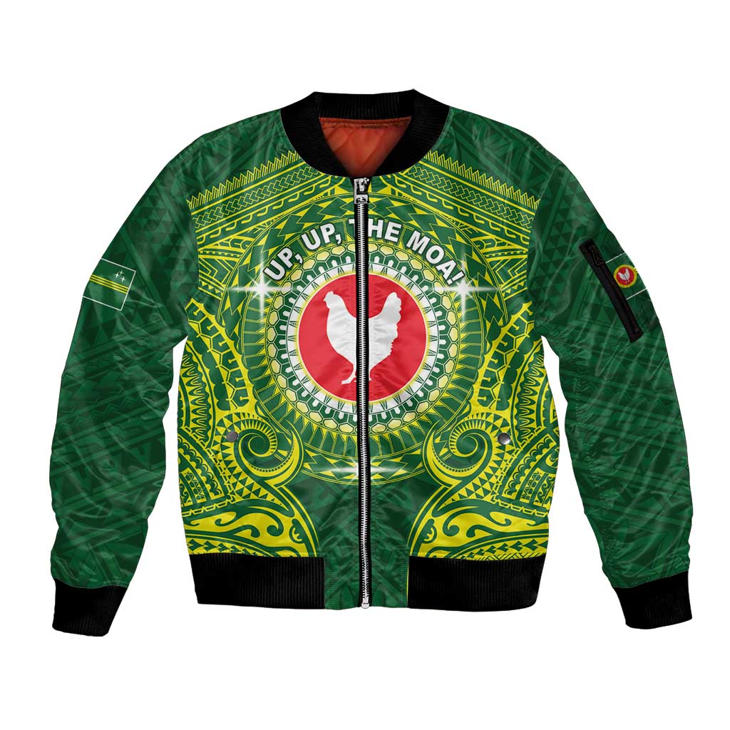 Personalized American Samoa Manua Cession Day Sleeve Zip Bomber Jacket Up Up The Moa