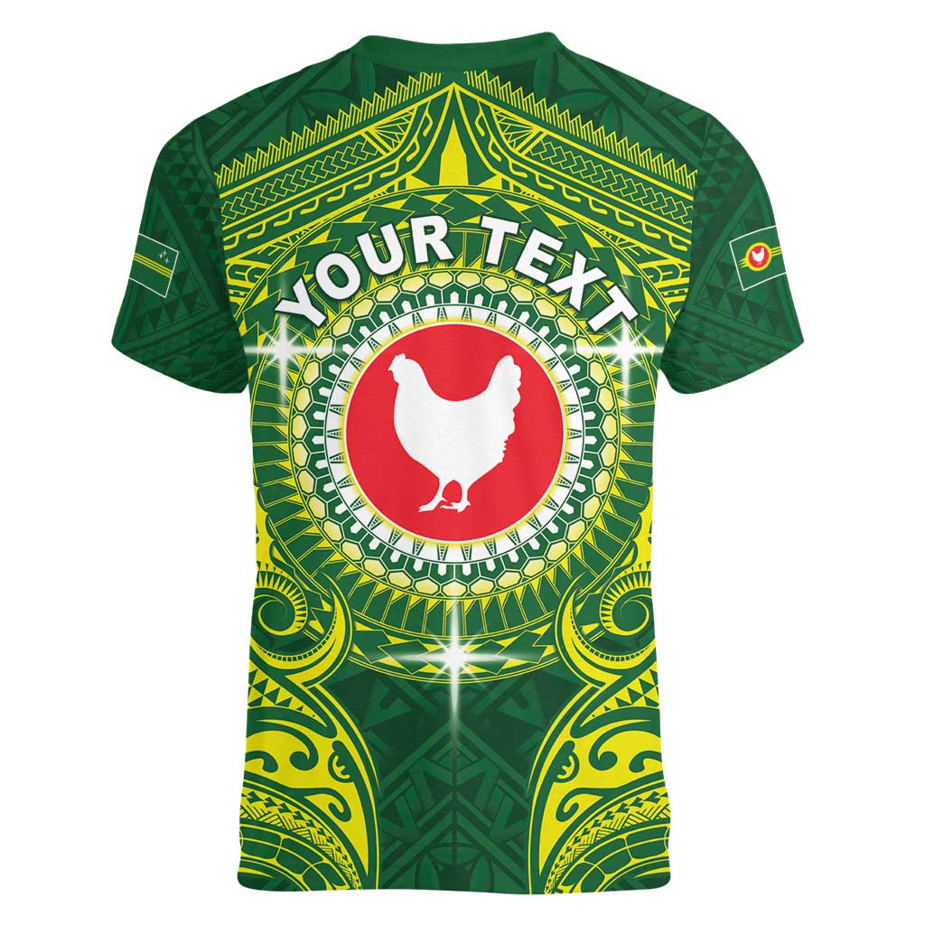 Personalized American Samoa Manua Cession Day Women V-Neck T-Shirt Up Up The Moa