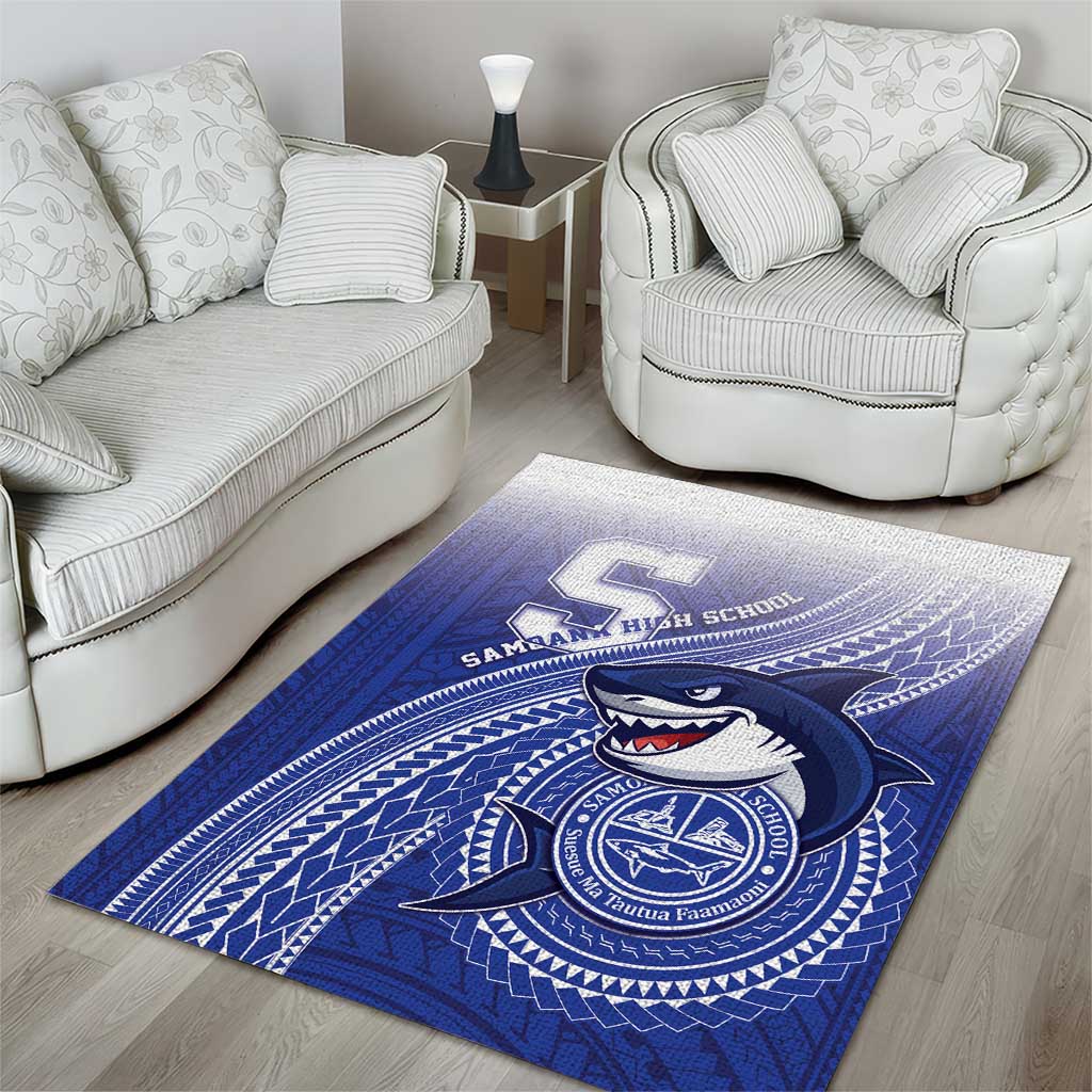 Samoana High School Area Rug Polynesian Tribal Shark LT05 - Polynesian Pride