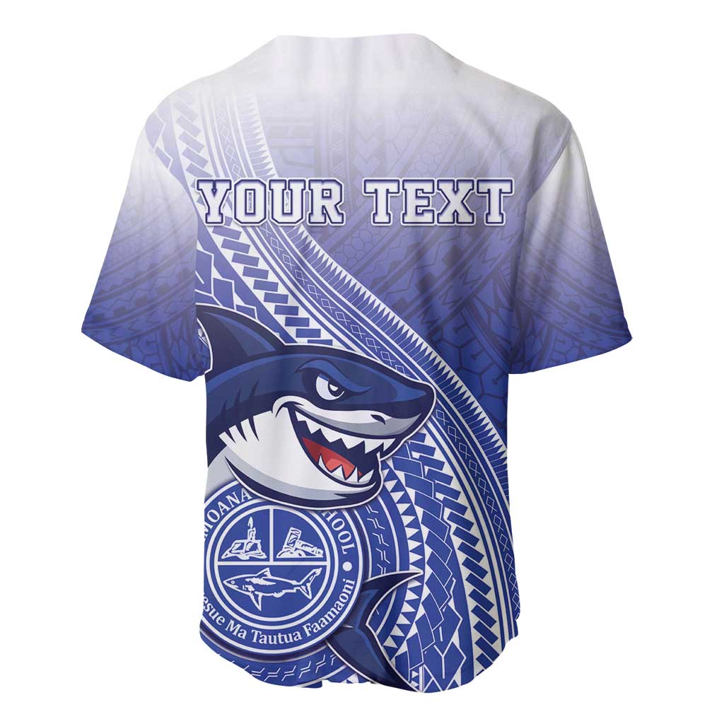 Personalized Samoana High School Baseball Jersey Polynesian Tribal Shark