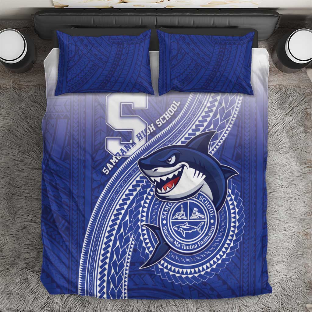 Samoana High School Bedding Set Polynesian Tribal Shark