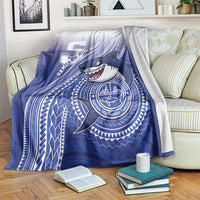 Samoana High School Blanket Polynesian Tribal Shark LT05 Blue - Polynesian Pride