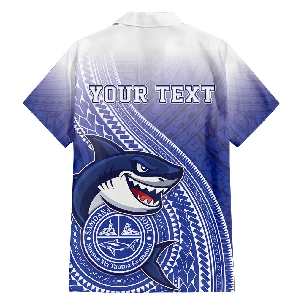 Personalized Samoana High School Family Matching Off Shoulder Short Dress and Hawaiian Shirt Polynesian Tribal Shark