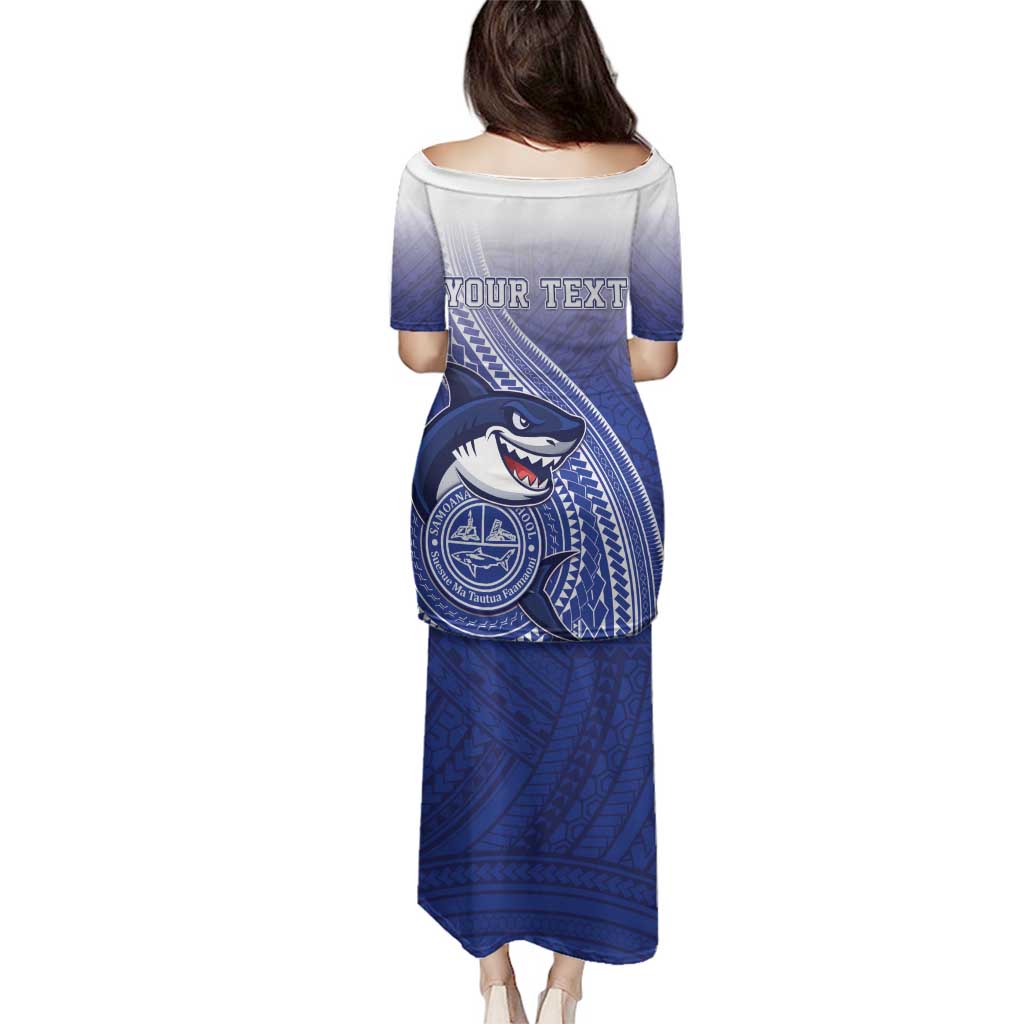 Personalized Samoana High School Family Matching Puletasi and Hawaiian Shirt Polynesian Tribal Shark