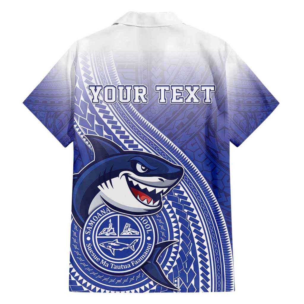 Personalized Samoana High School Family Matching Short Sleeve Bodycon Dress and Hawaiian Shirt Polynesian Tribal Shark