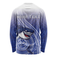 Personalized Samoana High School Long Sleeve Shirt Polynesian Tribal Shark