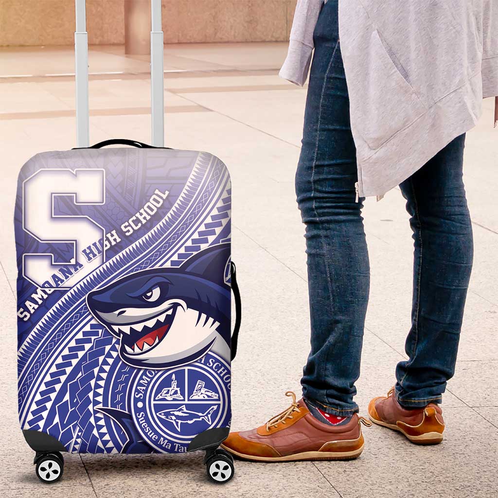 Samoana High School Luggage Cover Polynesian Tribal Shark