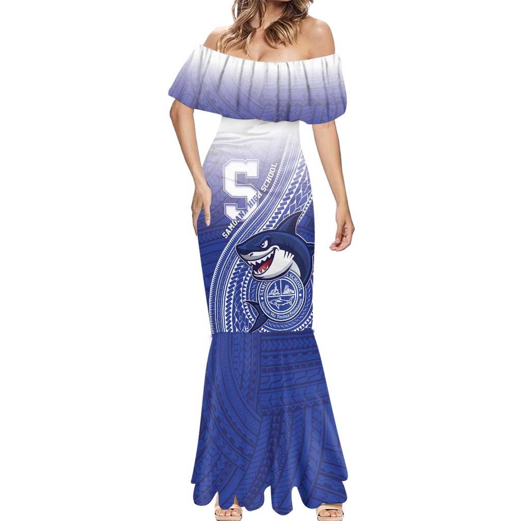 Personalized Samoana High School Mermaid Dress Polynesian Tribal Shark