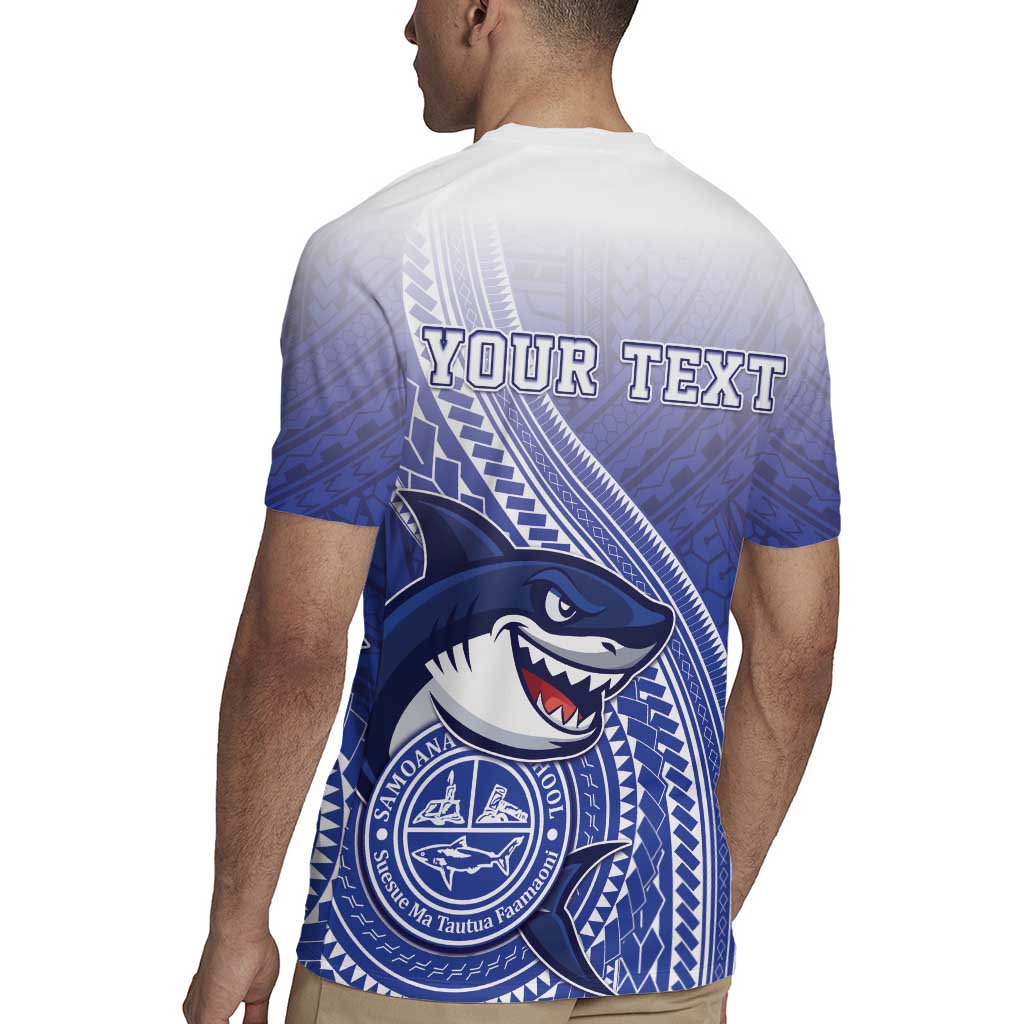Personalized Samoana High School Rugby Jersey Polynesian Tribal Shark
