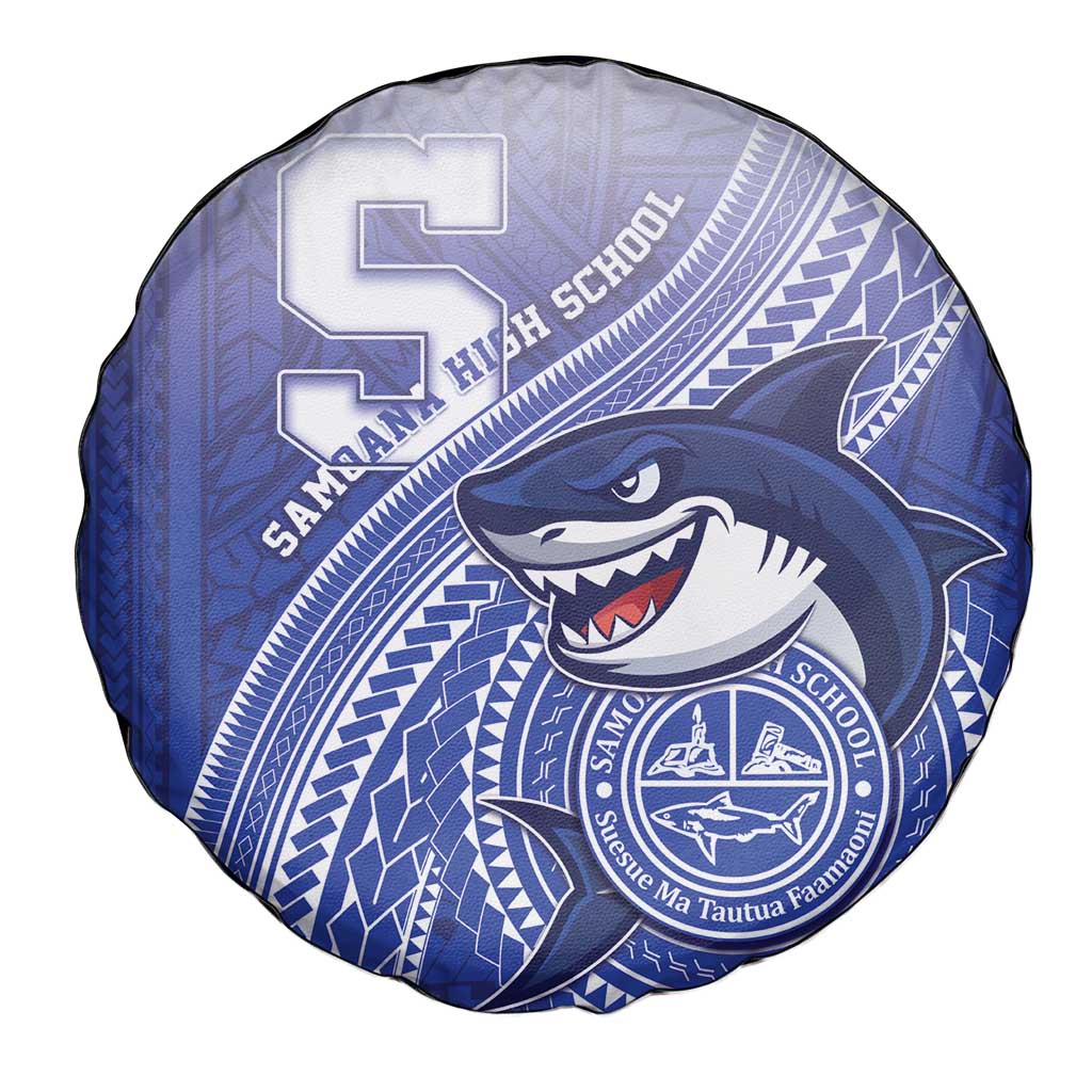 Samoana High School Spare Tire Cover Polynesian Tribal Shark