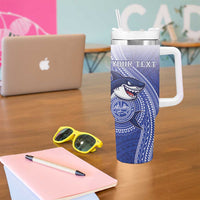 Personalized Samoana High School Tumbler With Handle Polynesian Tribal Shark LT05 - Polynesian Pride