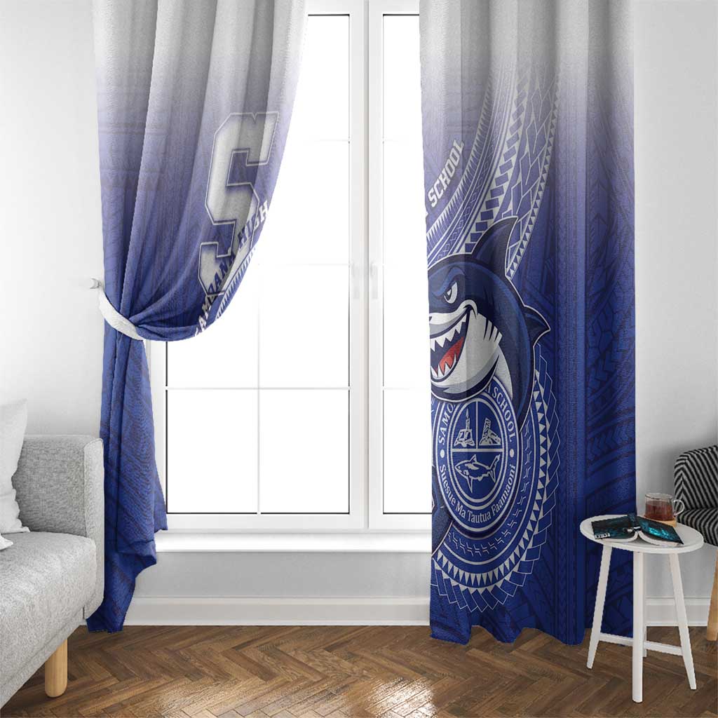 Samoana High School Window Curtain Polynesian Tribal Shark LT05 - Polynesian Pride