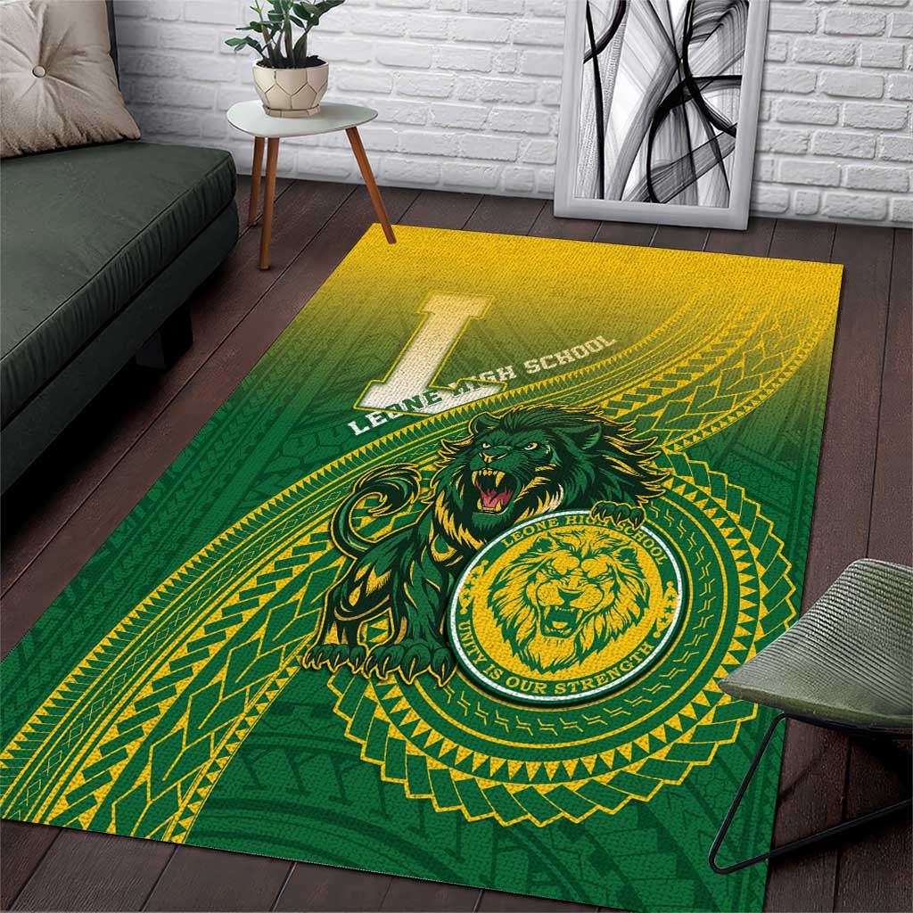 Leone High School Area Rug Leone Lion LT05 Green - Polynesian Pride