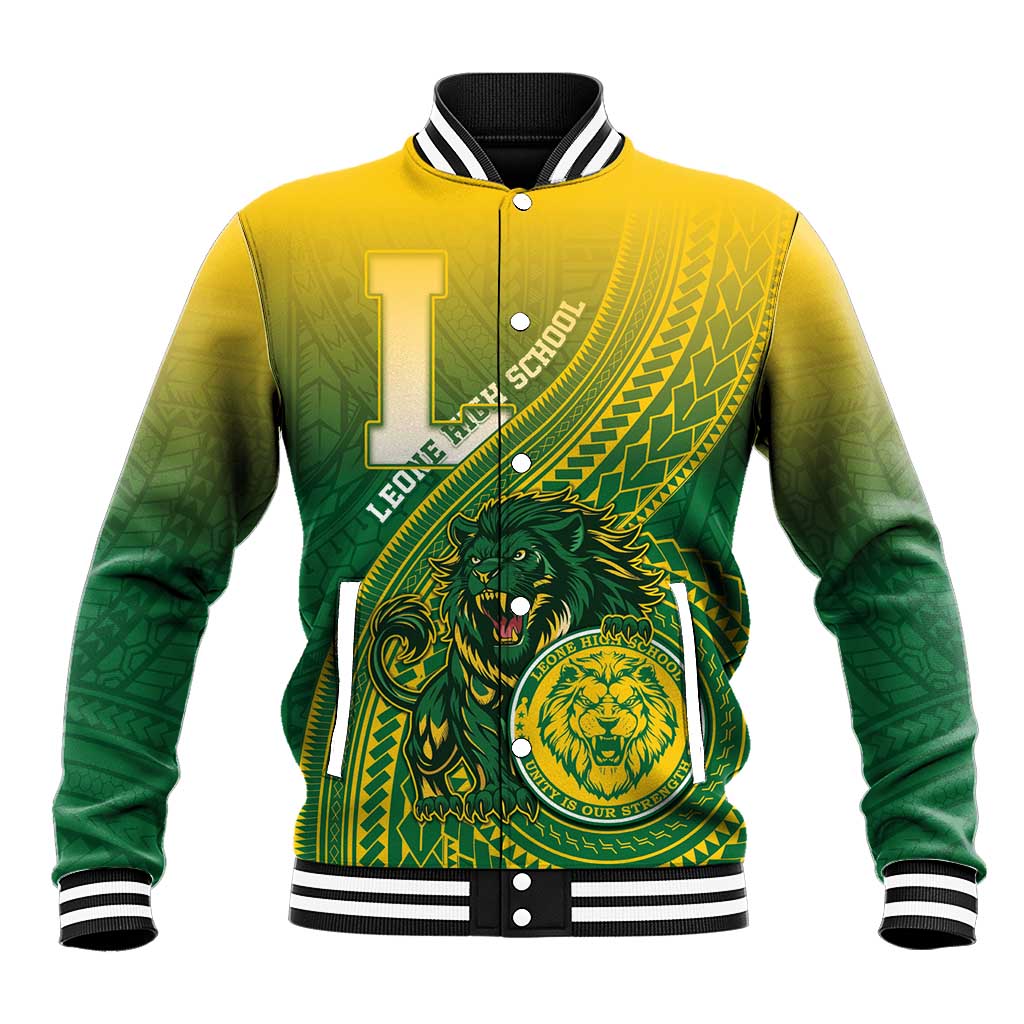 Personalized Leone High School Baseball Jacket Leone Lion LT05 Unisex Green - Polynesian Pride