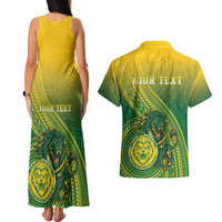 Personalized Leone High School Couples Matching Tank Maxi Dress and Hawaiian Shirt Leone Lion LT05 - Polynesian Pride
