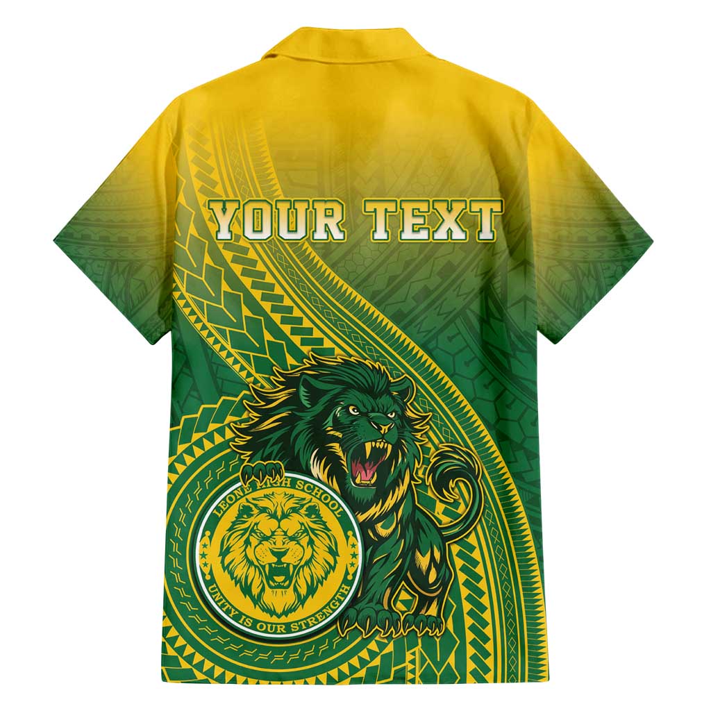 Personalized Leone High School Family Matching Off Shoulder Maxi Dress and Hawaiian Shirt Leone Lion